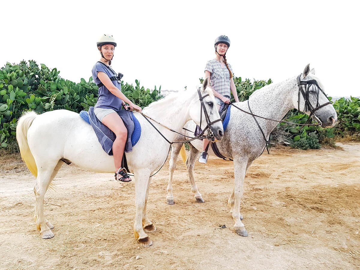 Sunset horse riding in Malta