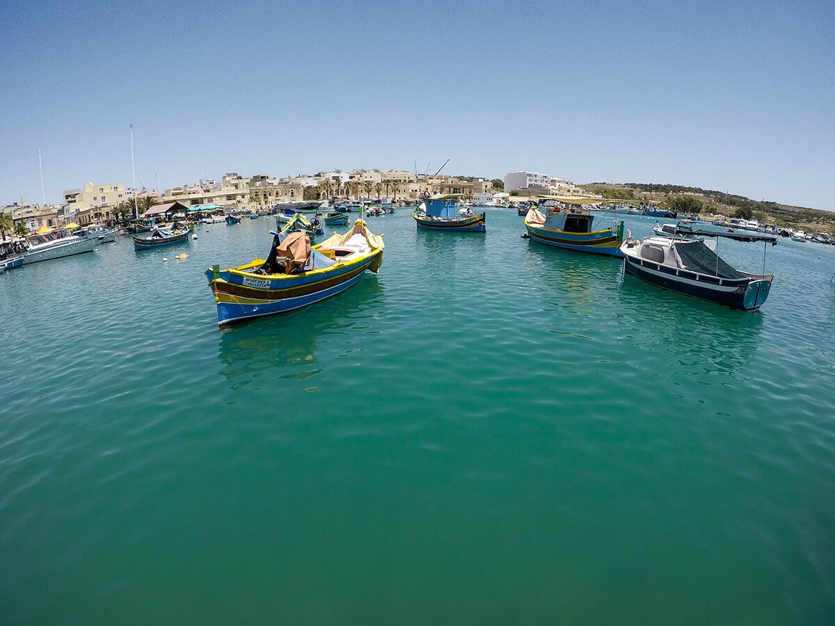 Colorful boats in Marsaxlokk