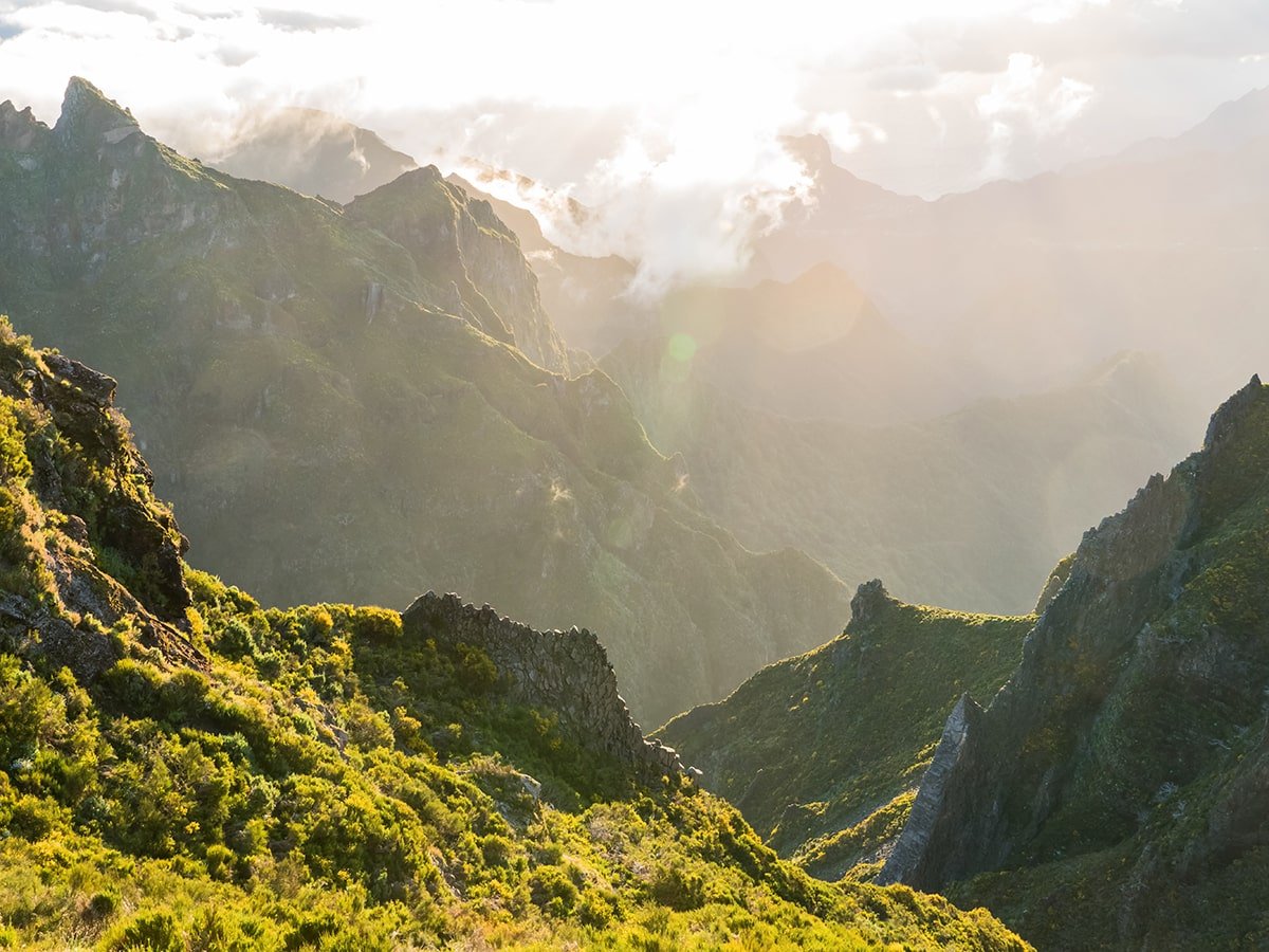 Beautiful sunrise in the mountains