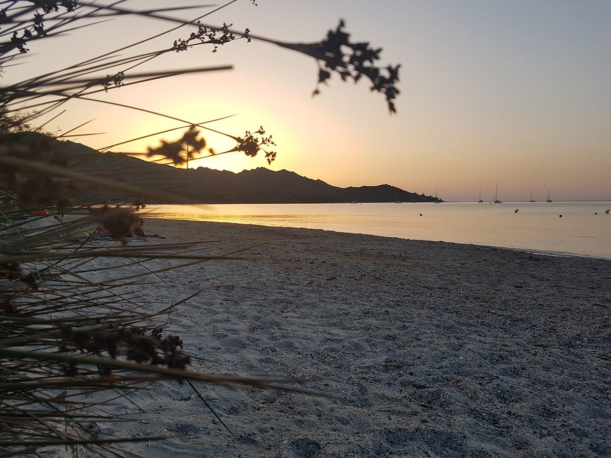 Sunset at Saint Florent beach