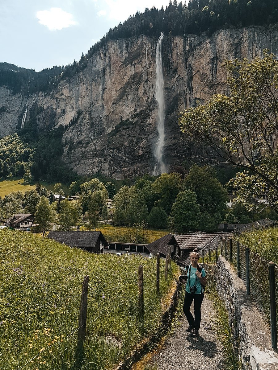Staubbach falls in the background