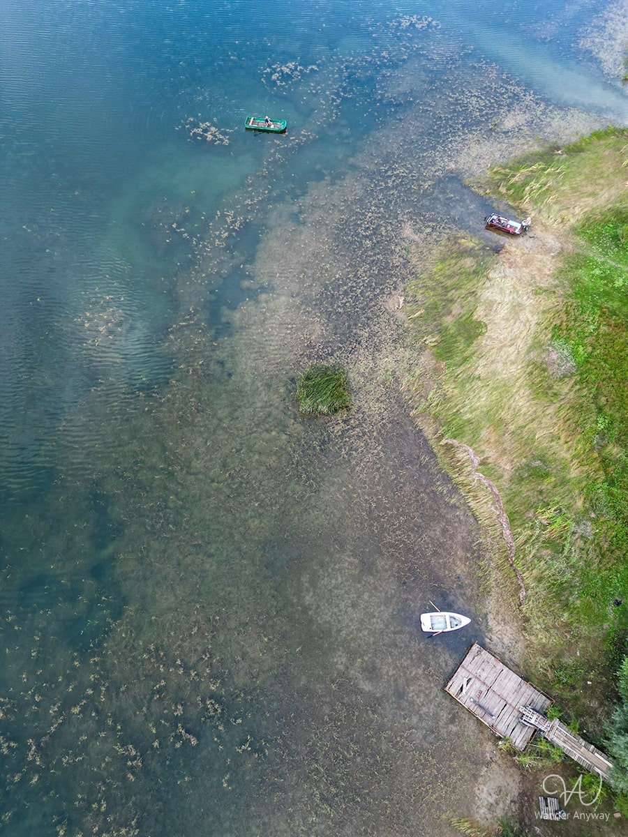 Drone footage of the boats