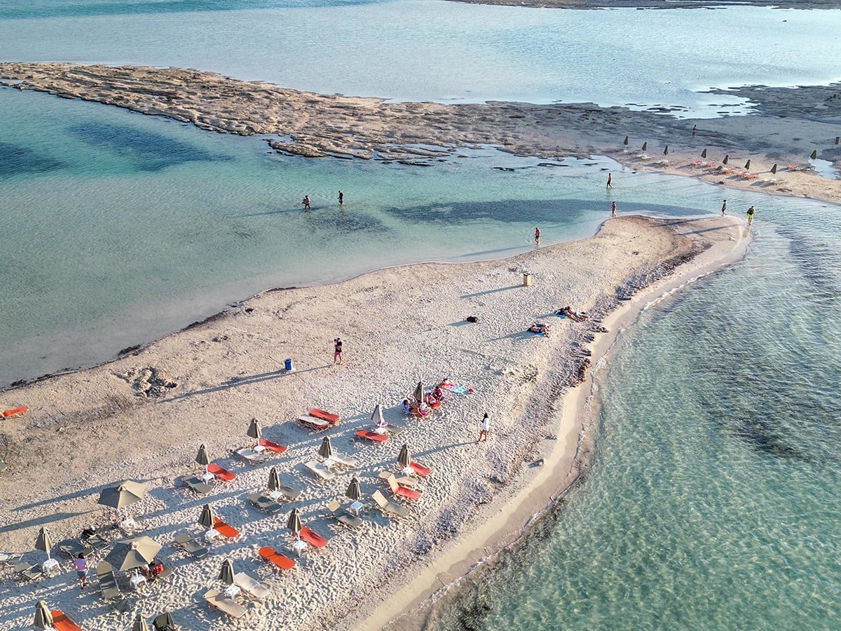 Amenities at the Balos beach and lagoon in Crete