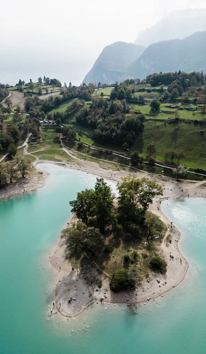Aerial footage of Lake Tenno