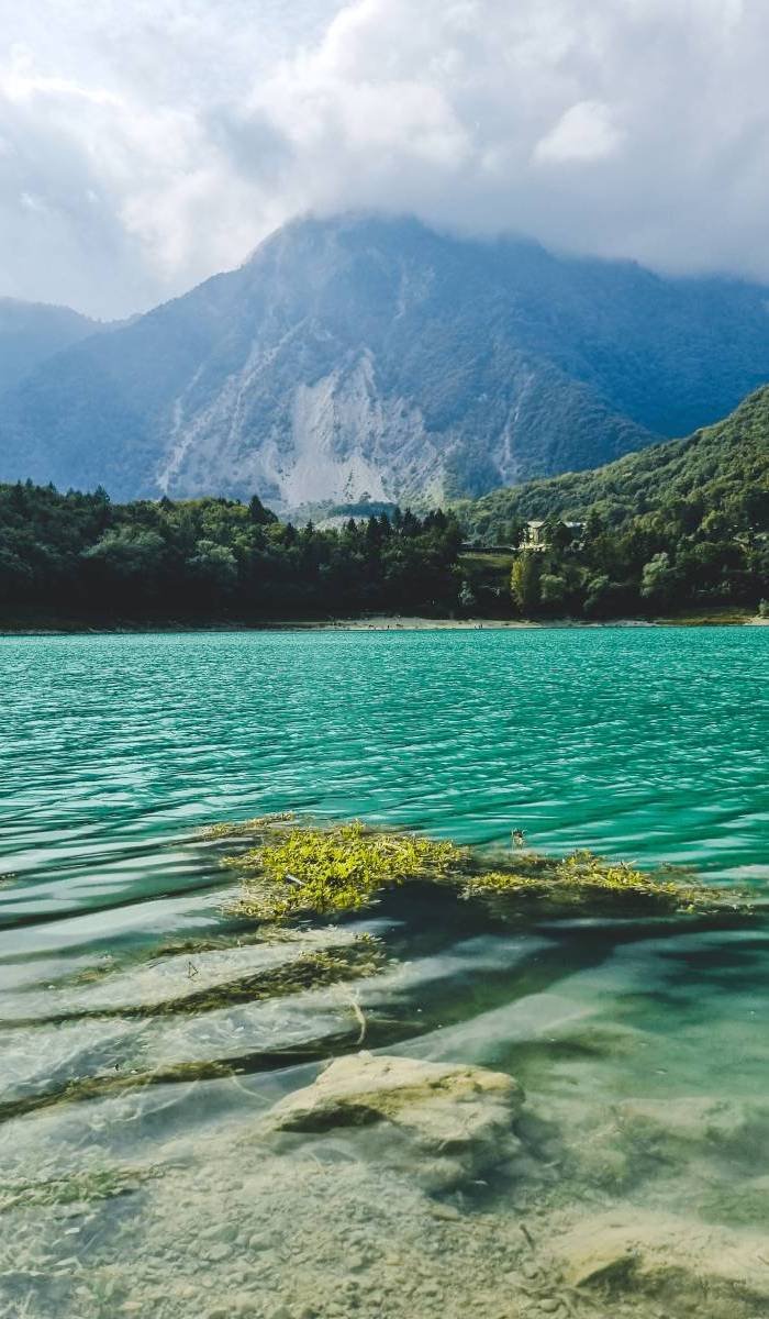 Crystal clear water at lake Tenno