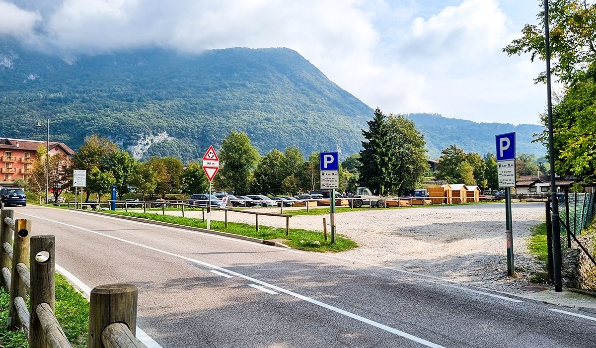 Paid parking lot near Lake Tenno