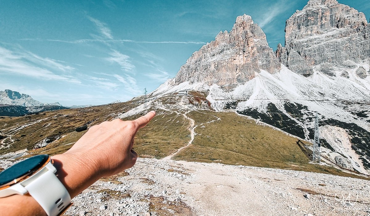 The Tre Cime, Rifugio Auronzo and the Cadini di Misurina trail