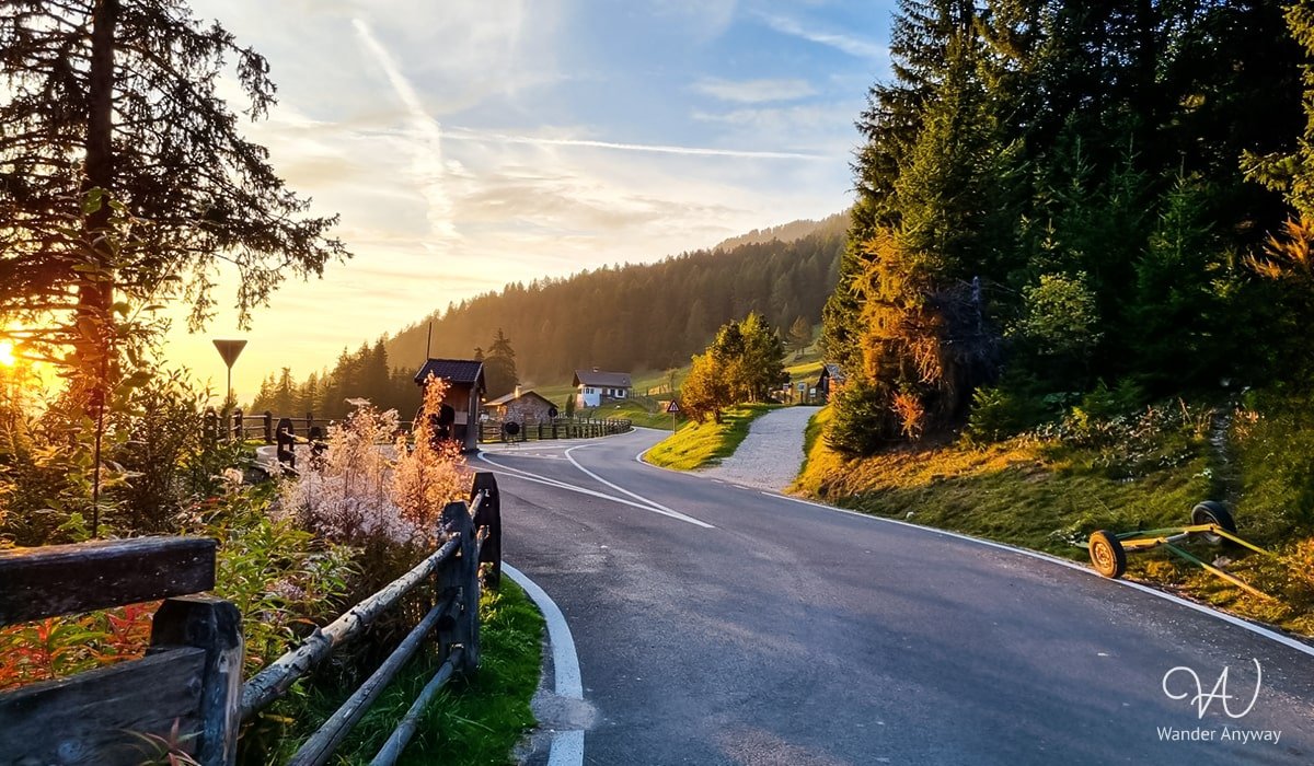 Sunset road trip in Italy