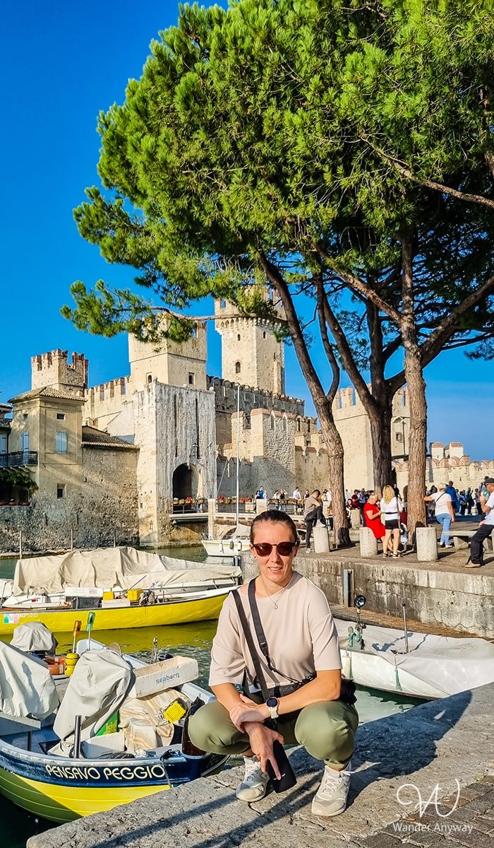 In front of the Scaliger Castle at Lake Garda