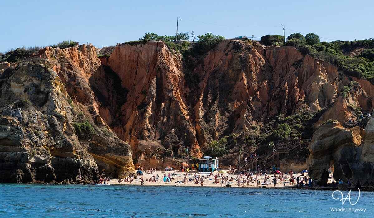 Cliffside views along the Algarve coast in Portugal
