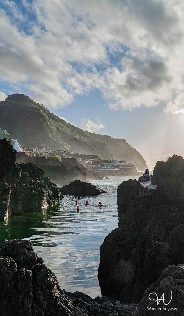 High cliffs and natural pools