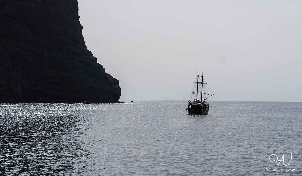 A boat at the Masca beach in Tenerife