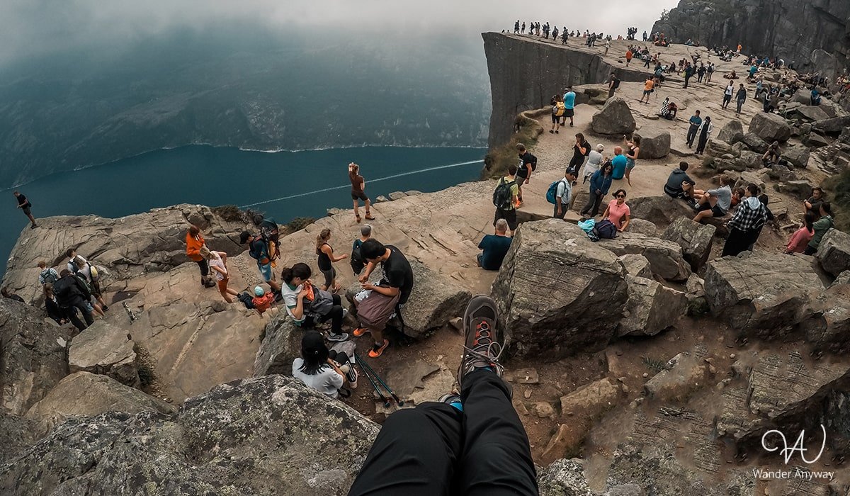 The over crowded Pulpit Rock in Norway
