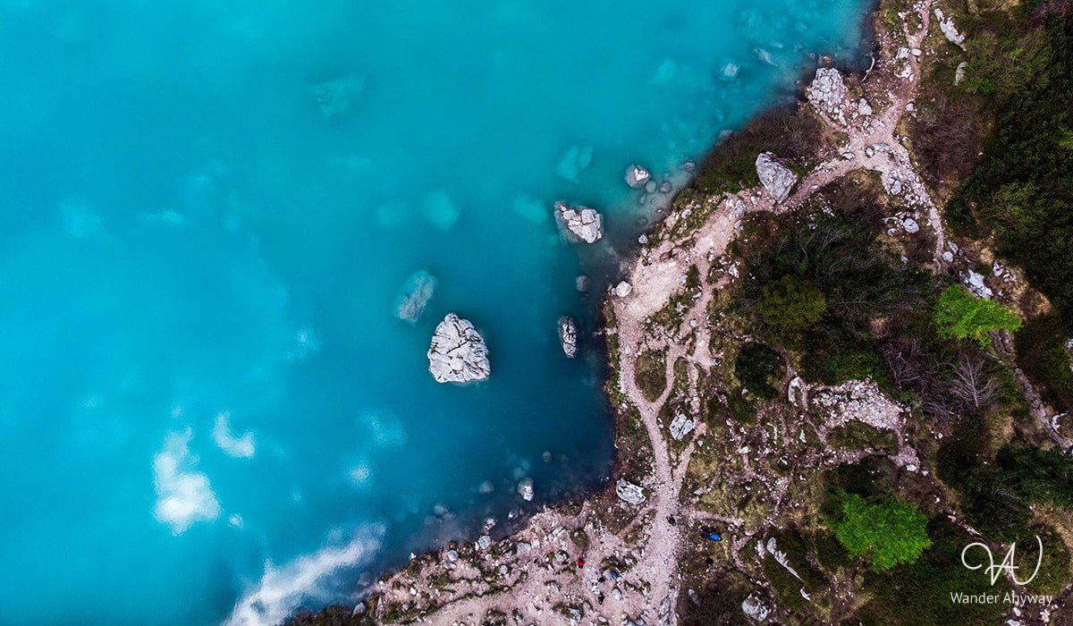Aerial photo of lago di Sorapis
