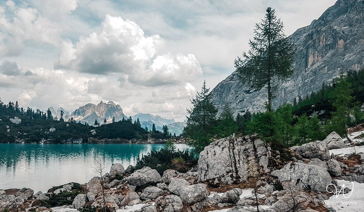 Tranquil beauty of Lake Sorapis in the Italian Alps