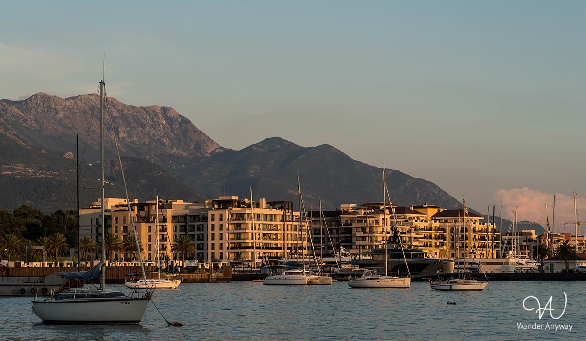Picturesque waterfront of Tivat, Montenegro