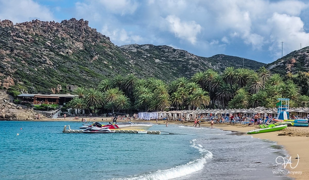 Vai Beach's exotic landscape with golden sands and Cretan date palms