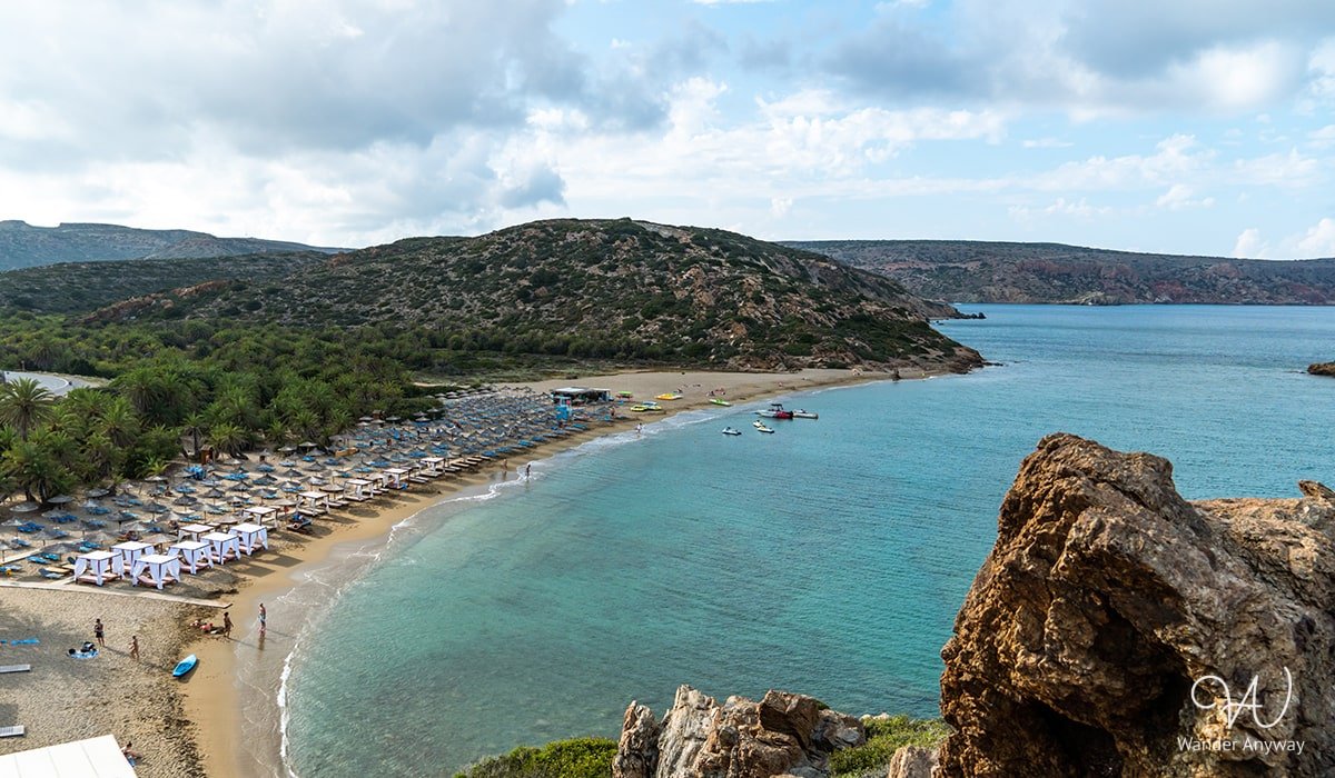 Hiking trails offering stunning views of Vai Beach and the palm forest