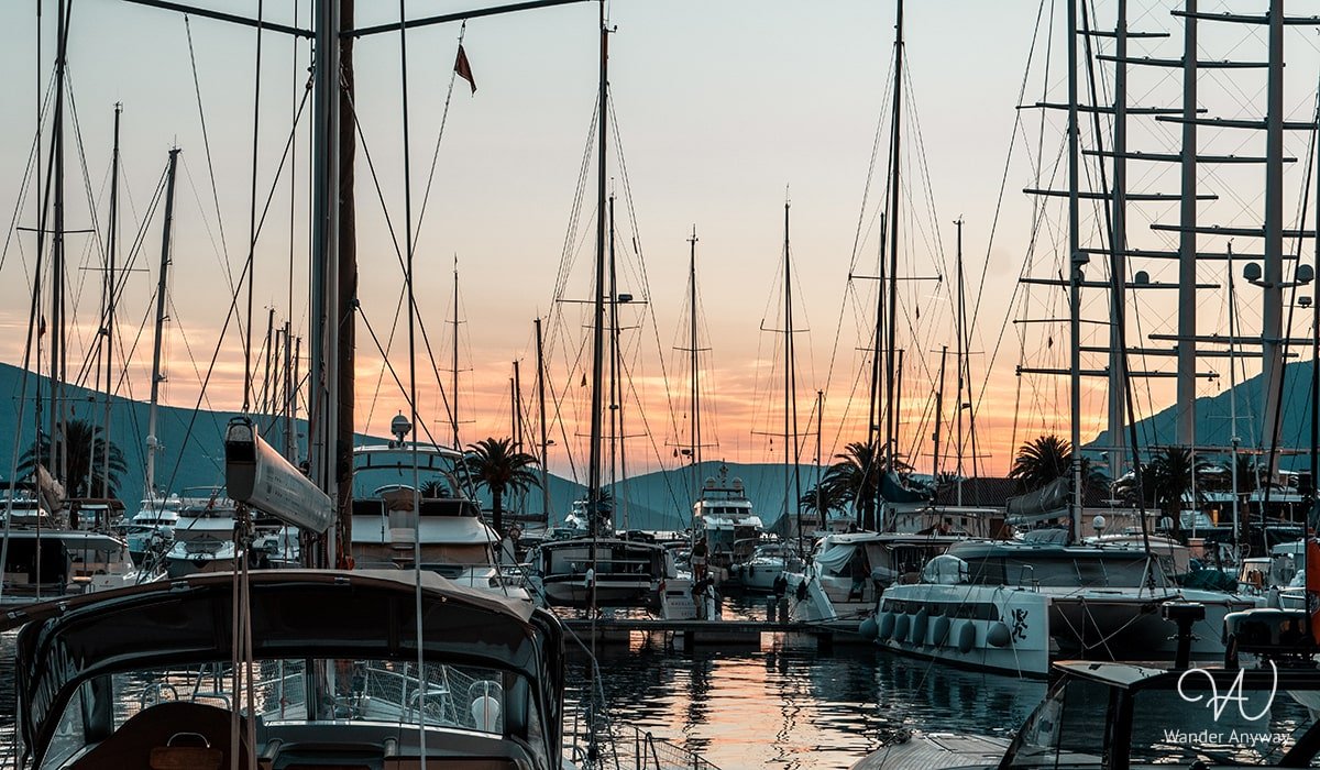 Luxury superyacht marina at Porto Montenegro, Tivat