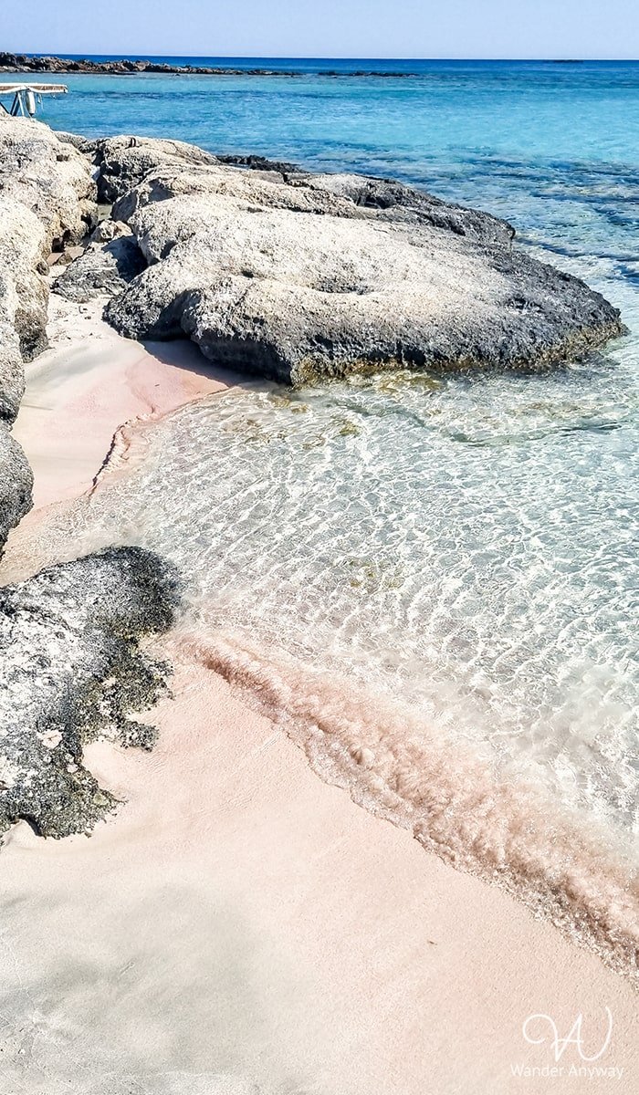 Turquoise waters meeting pink sands at Elafonisi Beach