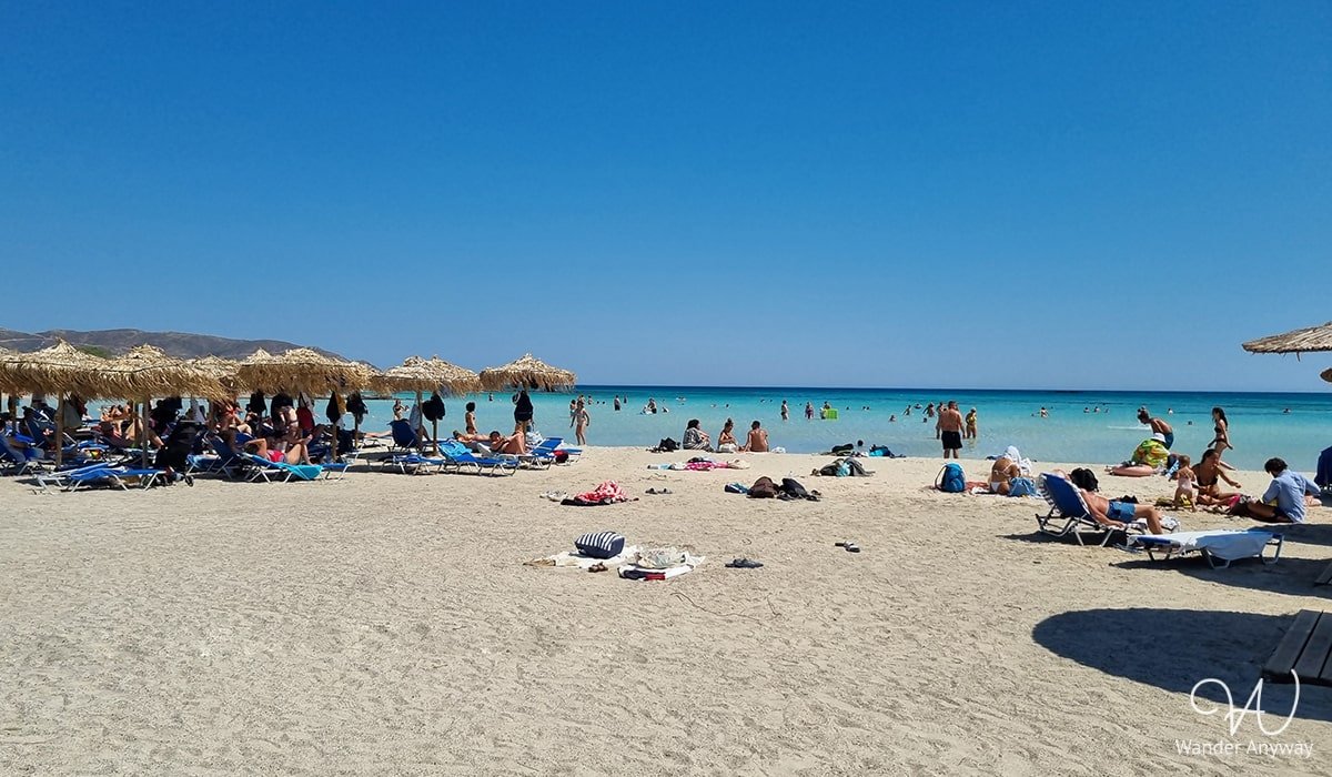 People enjoying a sunny day at Elafonisi Beach, Crete