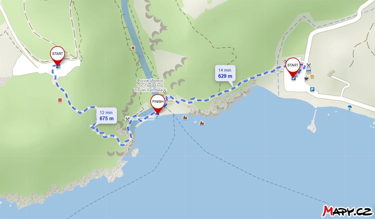 Preveli beach map