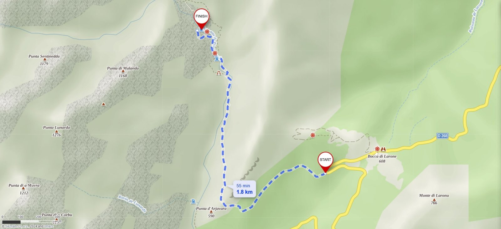 Hiking trail map