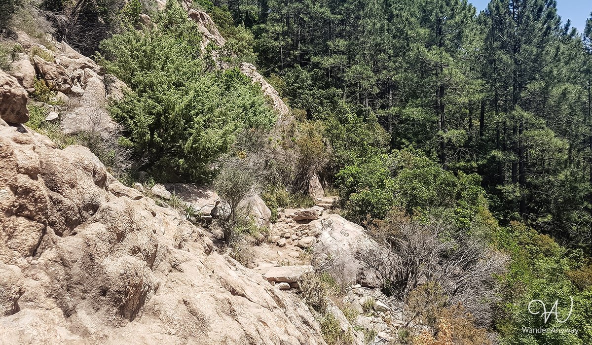 Rocky terrain to the Purcaraccia Waterfalls
