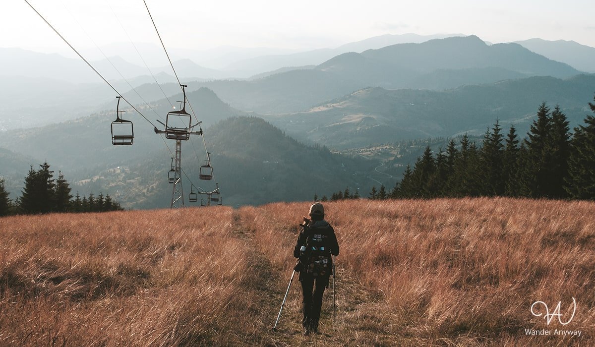 Hiking trail in Rodnei National Park, Northern Romania