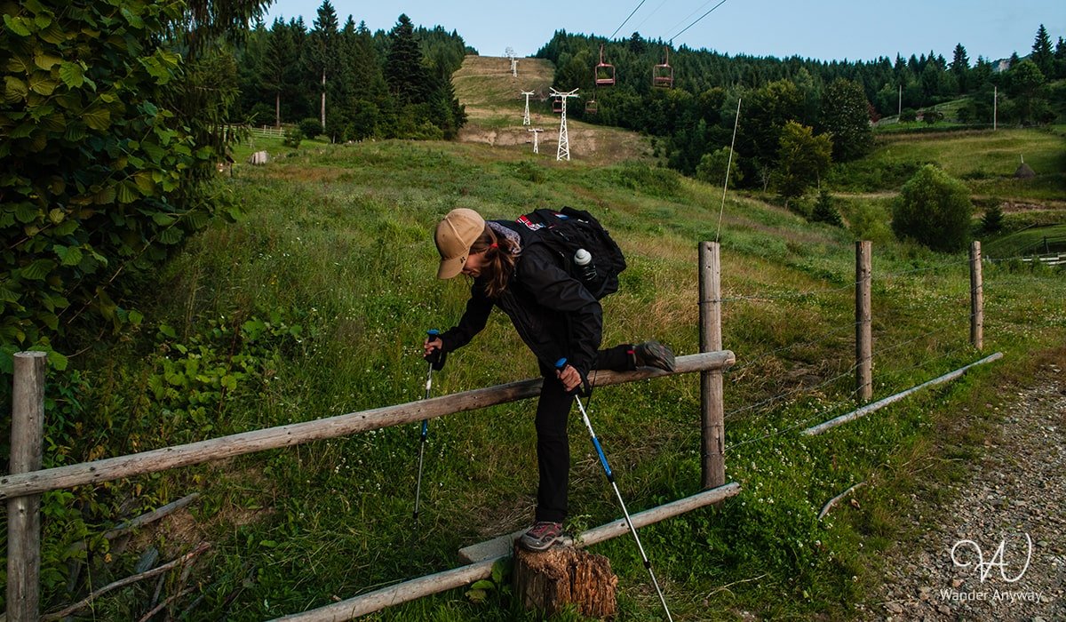 Hiking trail leading to the Horses' Waterfall in Northern Romania