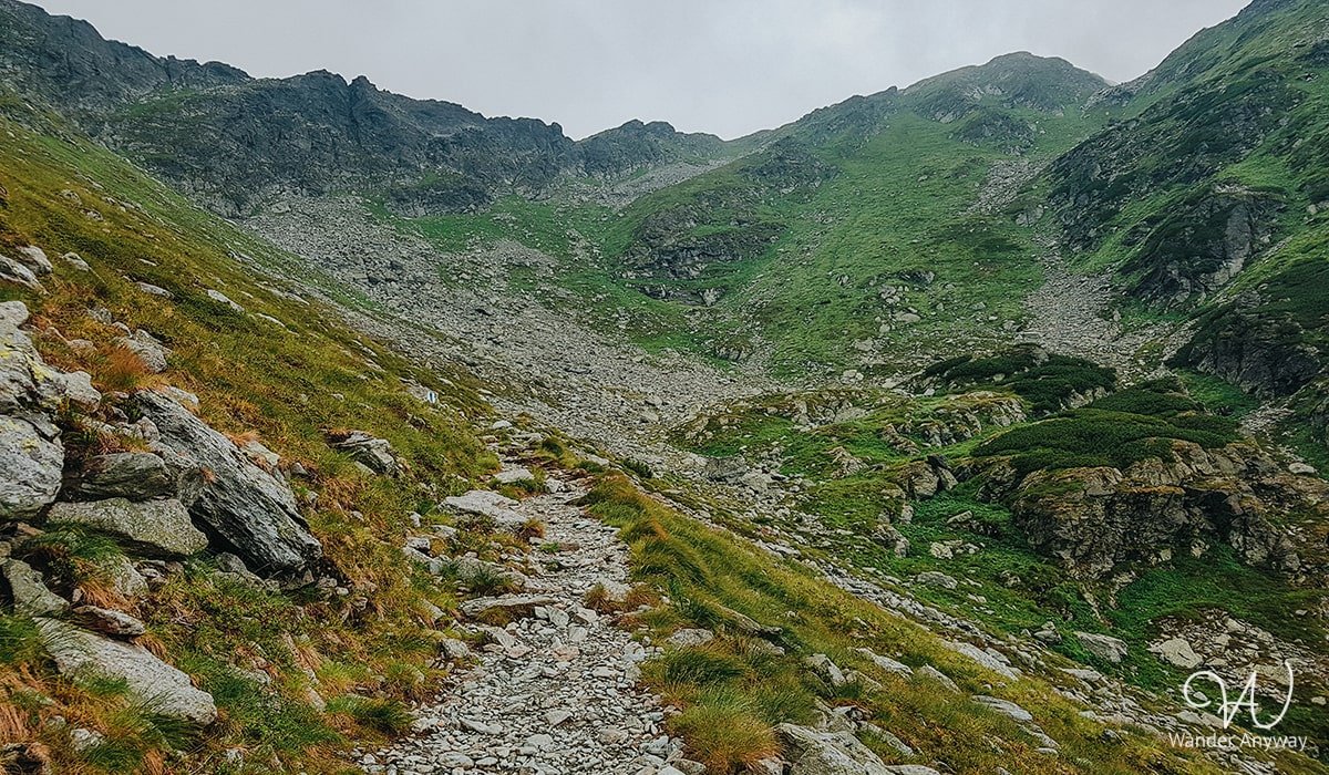 Rocky terrain of Pietrosul Rodnei Peak in the Eastern Carpathians