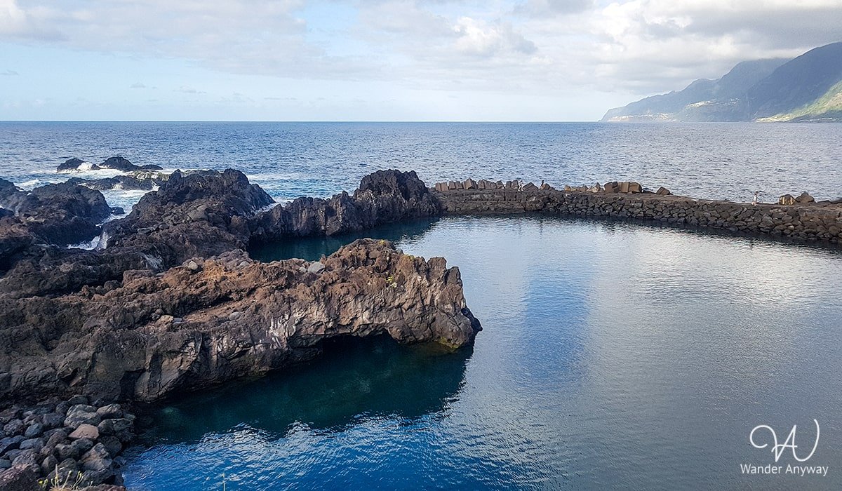 Natural swimming pool near Seixal Black Sand Beach