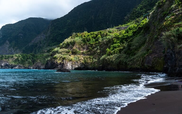 Seixal Black Sand Beach Madeira scenic view