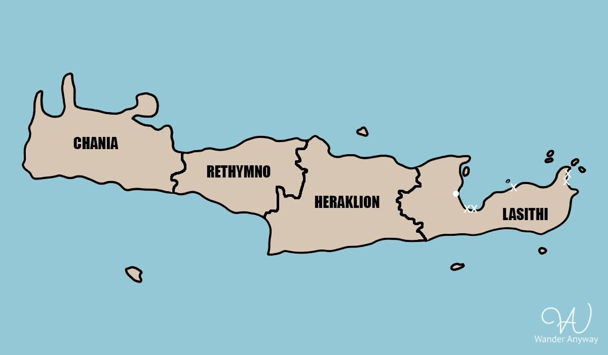 Map of Crete (Lasithi Region Beaches: Best Places to Visit in East Crete)