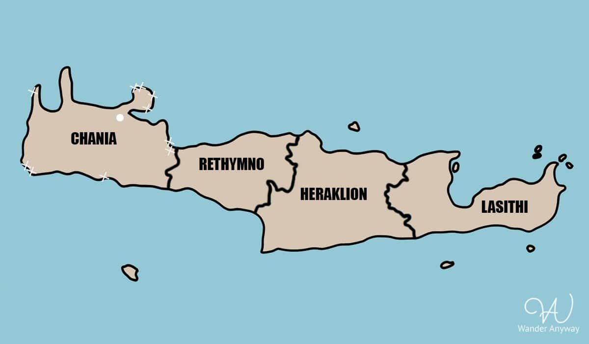Crete map by regions