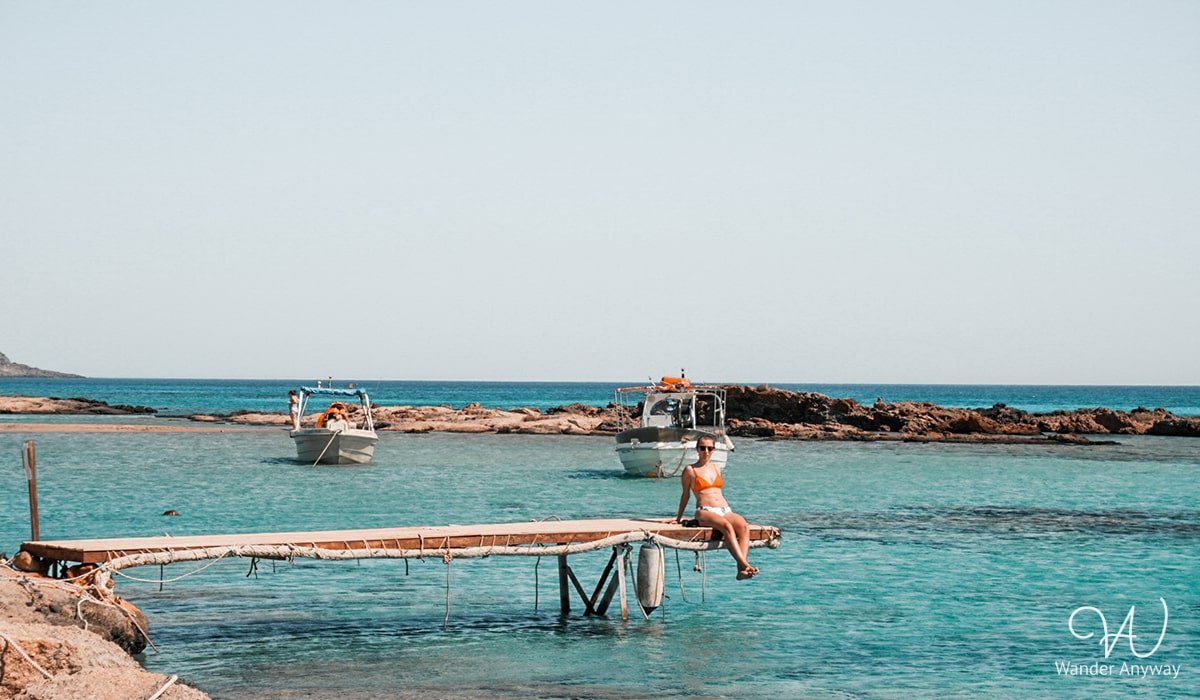 Exotic Elafonisi Beach with pink sand and turquoise water, perfect for relaxation and exploration. (best beaches in Chania)