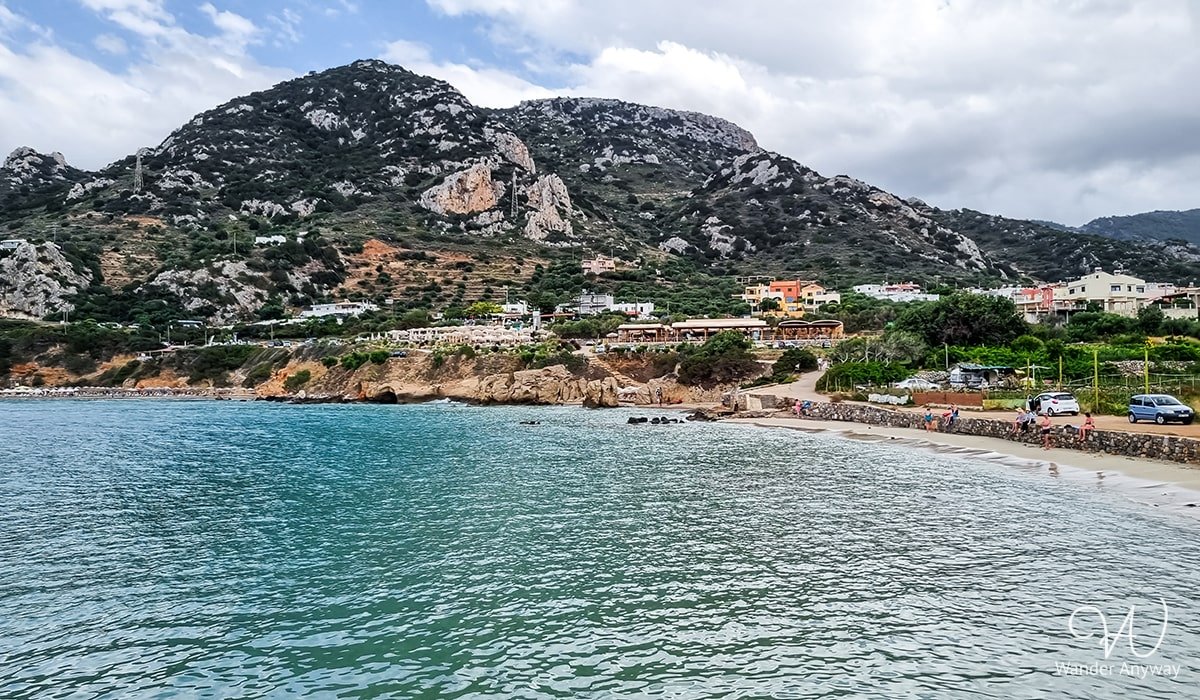 Voulisma Beach view with mountains