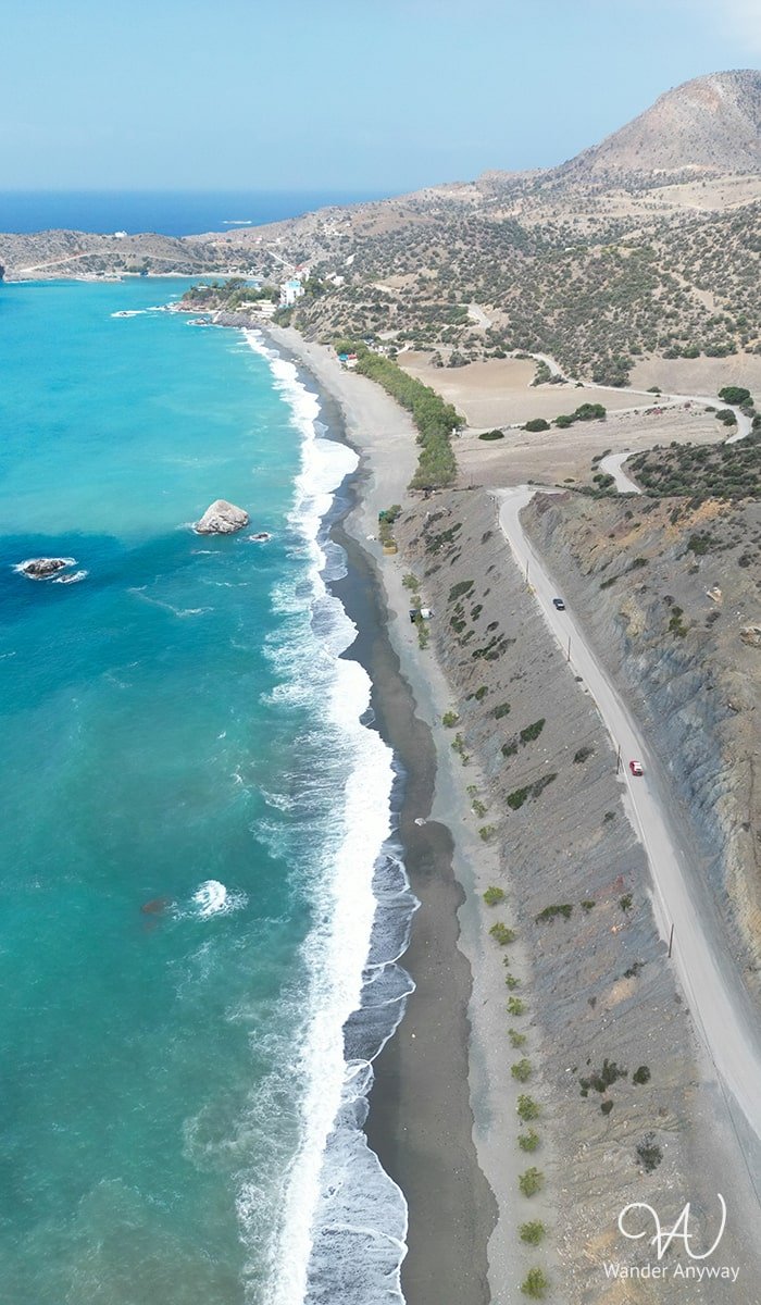 Kali Limenes Beach, a quiet spot with clear waters and rocky surroundings on Crete’s southern coast.