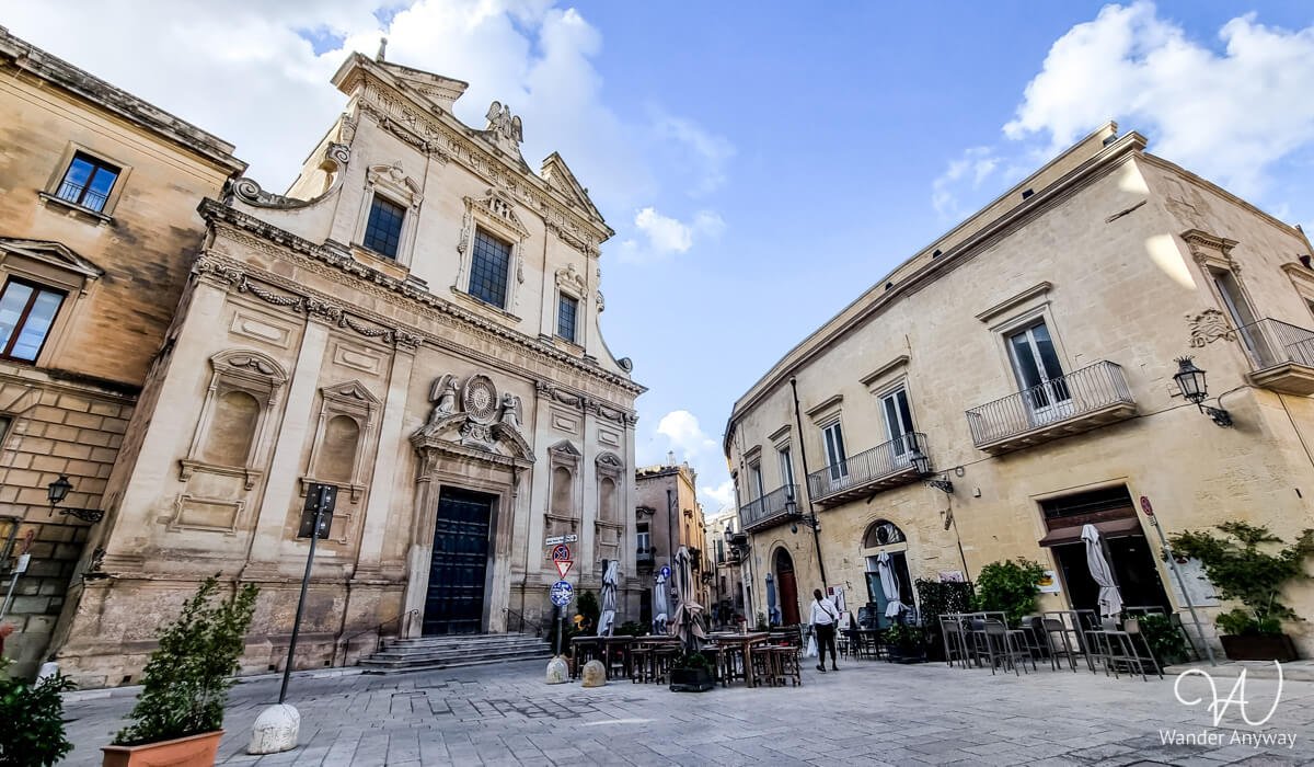 Church of Jesus, a masterpiece of Lecce’s Baroque architecture, featuring stunning religious artwork and craftsmanship.