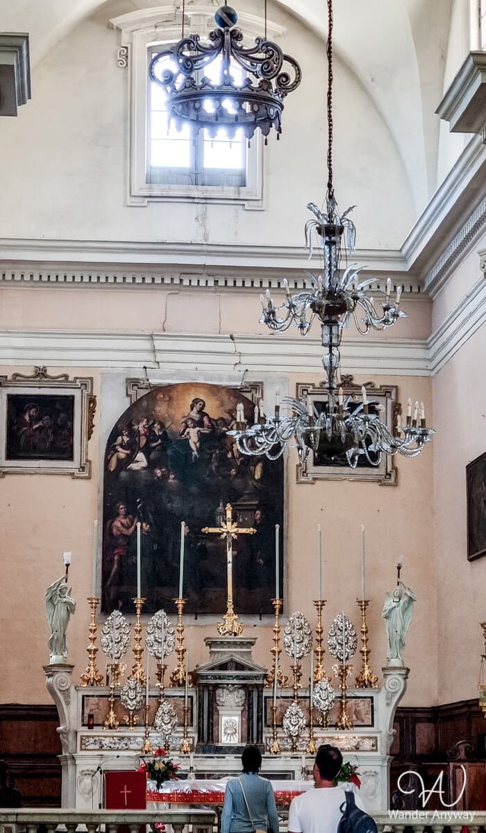 Church of Saint Teresa in Lecce, a historic Baroque church with Corinthian columns and lavishly decorated chapels.