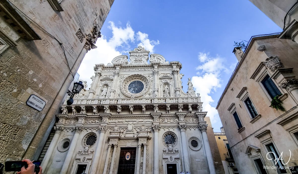 Lecce’s Basilica di Santa Croce, a must-see church known for its elaborate stonework and stunning interior details—one of the Top Things to Do in Lecce.