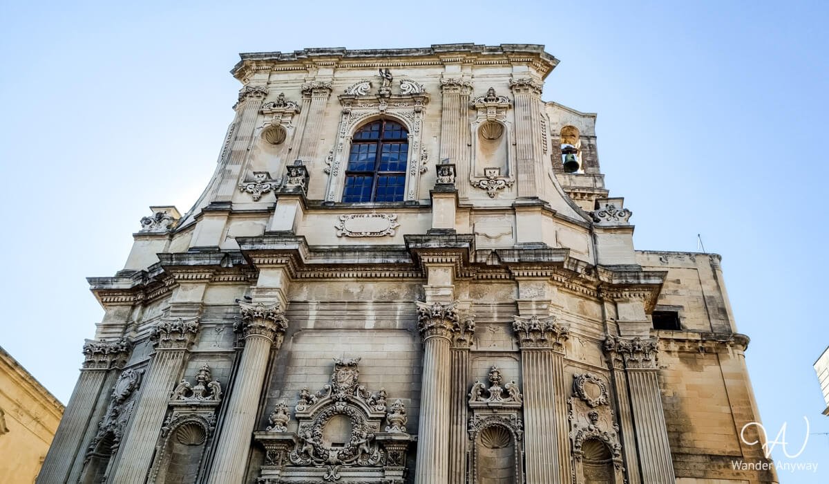 Chiesa di Santa Chiara, a lesser-known but stunning church in Lecce, showcasing fine craftsmanship and elegant interiors.