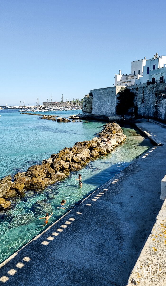 The hidden beauty of Spiaggia Bastioni, where ancient city walls meet the Adriatic Sea.