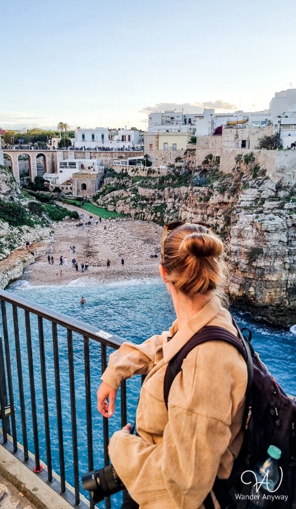 A scenic overlook capturing Polignano’s iconic blend of architecture and rugged coastline.