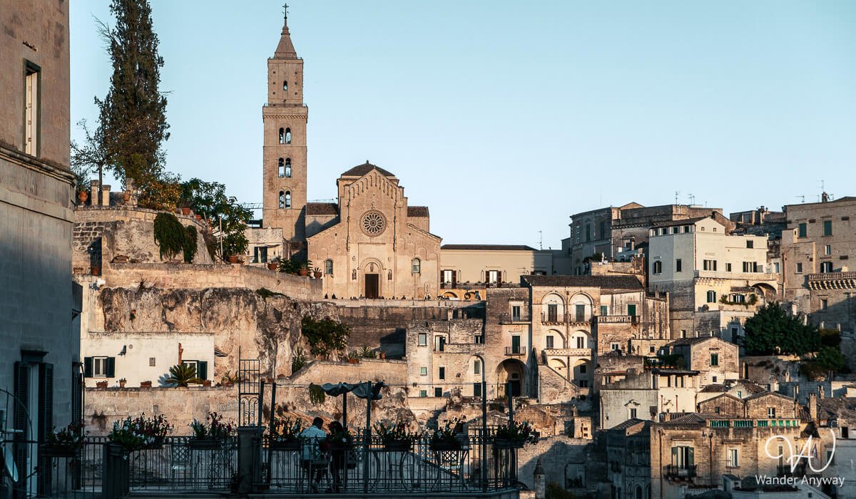 Matera cityscape at dusk