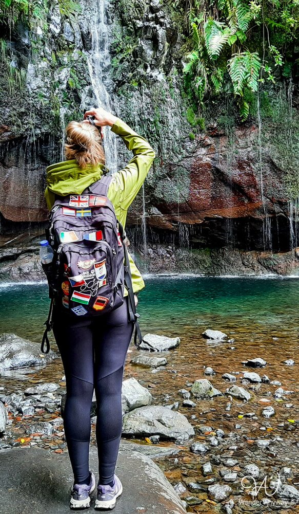 raveler admiring the 25 Fontes waterfall lagoon in Madeira