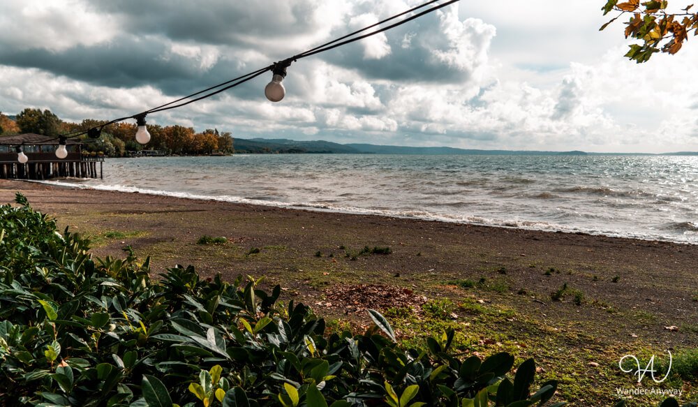 Autumn colors reflected on Lake Bolsena's surface