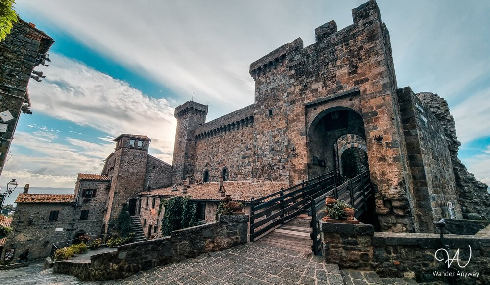Entrance path to Rocca Monaldeschi della Cervara in Bolsena